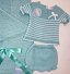 Conjunto bolero rayado bicolor y ranita punto